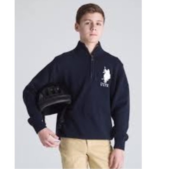 Navy Blue White Logo US Polo Assn Sweater for Men/ Men's Wear EUC - Picture 1 of 4